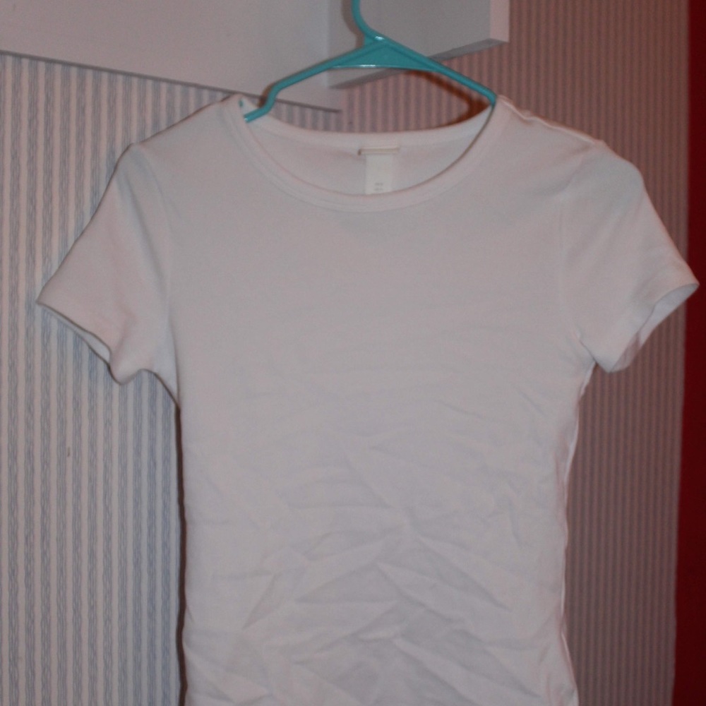 Ribbed white tee shirt